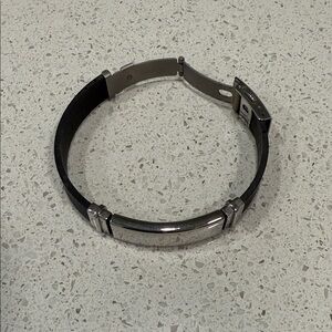 Men's Black and Silver Bracelet